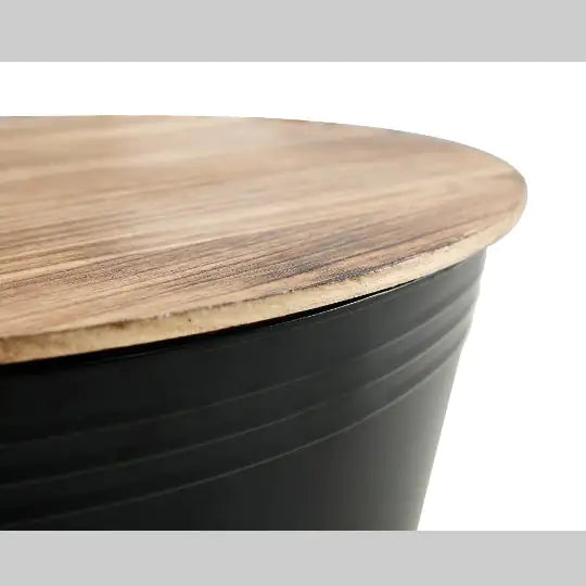 Farmhouse Rustic Distressed Metal Accent Cocktail Table.Dark rustic metal accent table.