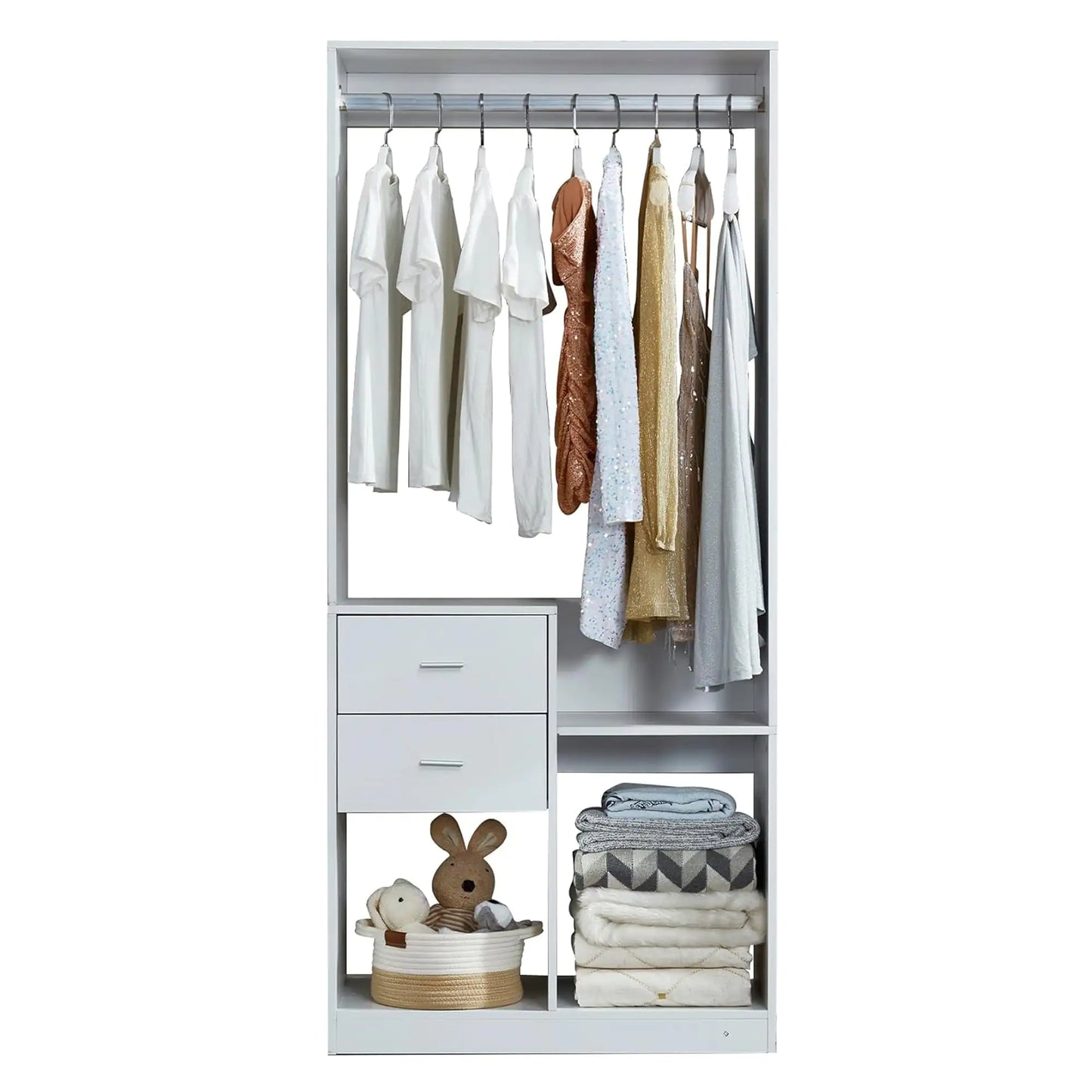 Grey Closet Organizer.
