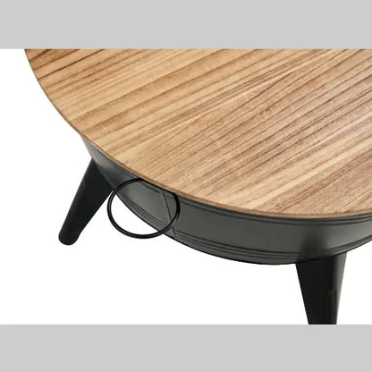 Farmhouse Rustic Distressed Metal Accent Cocktail Table.Dark rustic metal accent table.