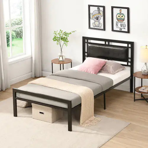 Twin Size Metal Bed Sturdy System Metal Bed Frame.