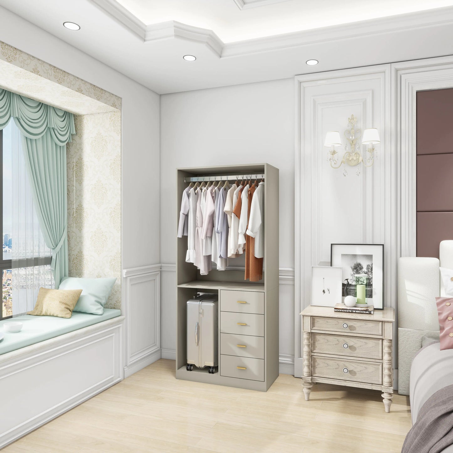 Grey Closet Organizer.