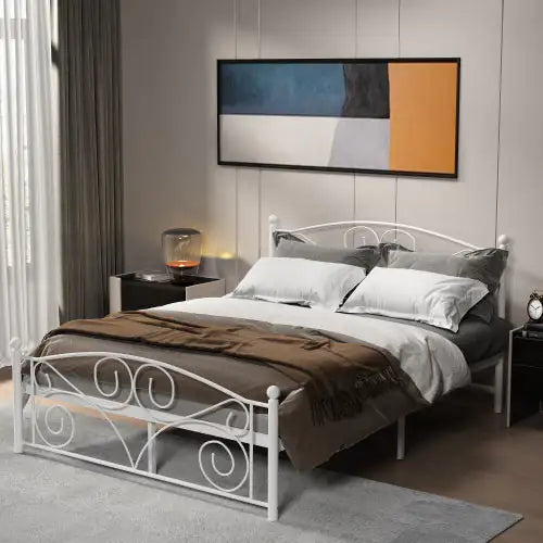 Twin Size Metal Bed Sturdy System Metal Bed Frame.